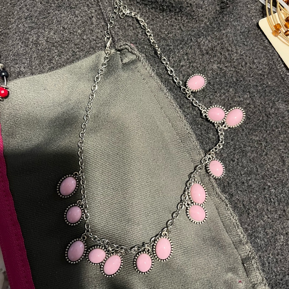 Pink dangle necklace